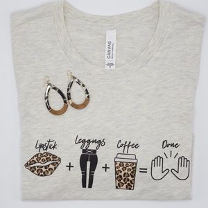 Lipstick+Leggings+Coffee Tee(EXCLUDES EARRINGS)